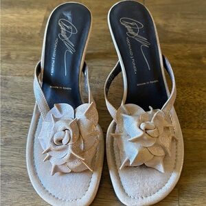 Donald J. Pliner Glitter Pink Floral Slide Mules